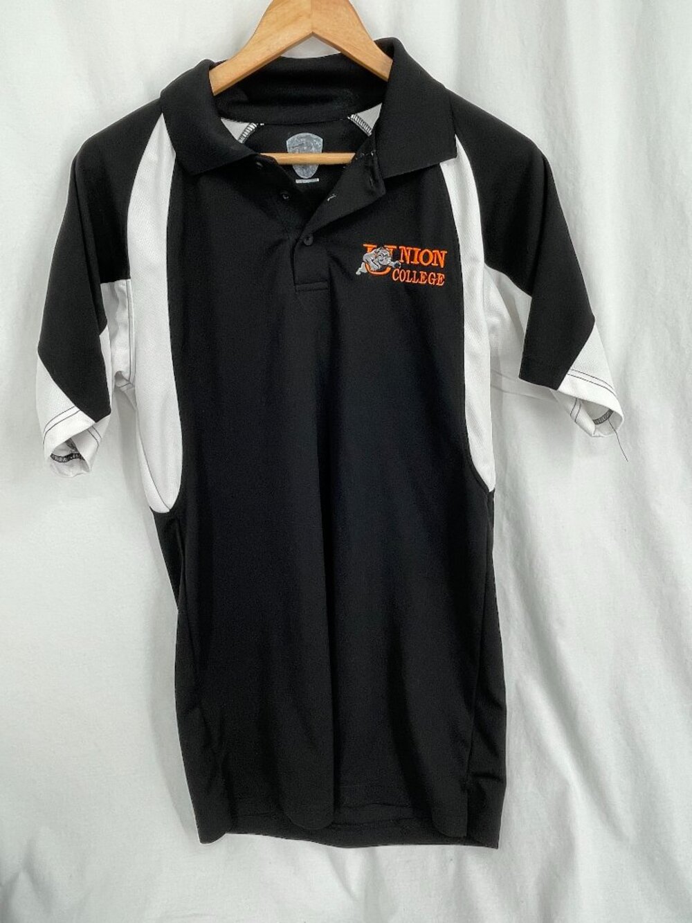 Union College Men Black & White Athletic Polo Shirt